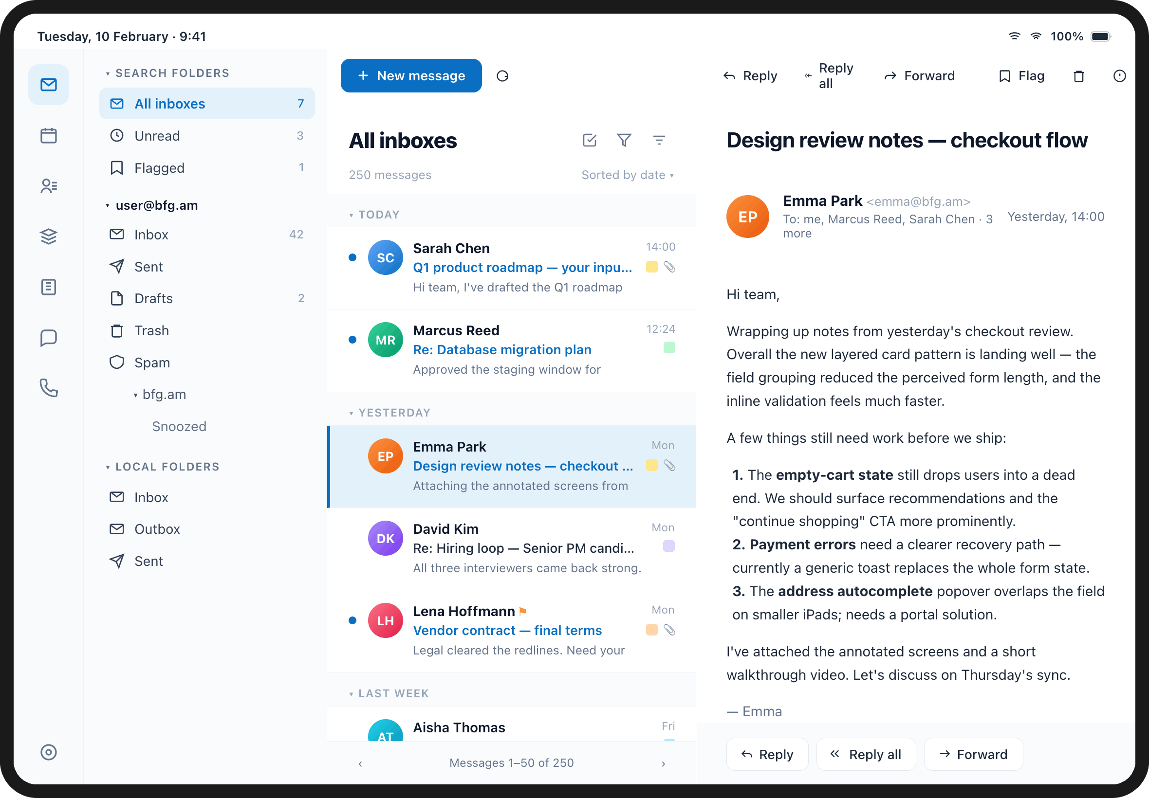 Enterprise Mail Mobile Client (iOS / Android)