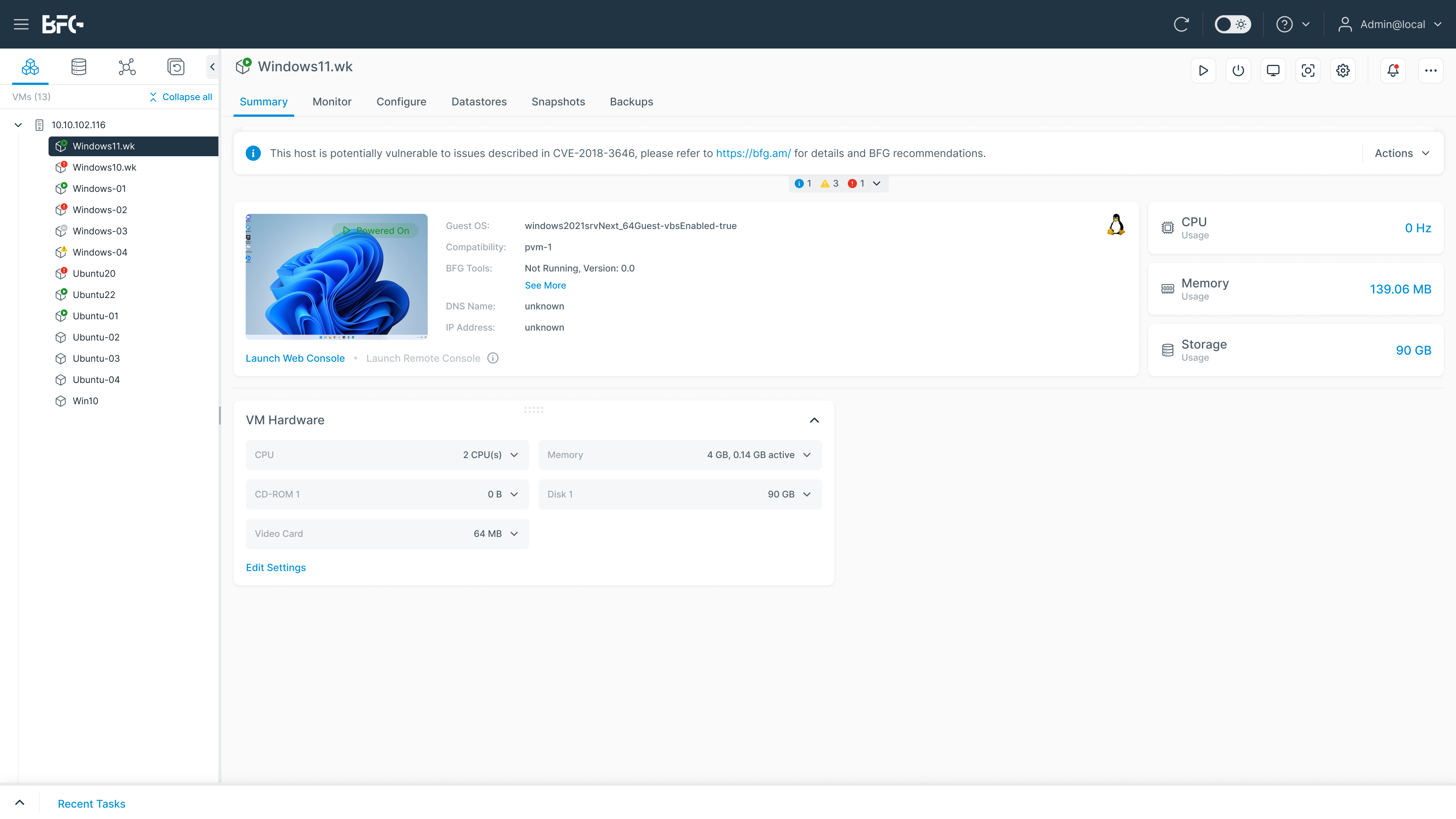 Hypervisor Management Console